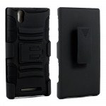 Wholesale ZTE ZMax Z970 Armor Shell Holster Combo Belt Clip (Black)